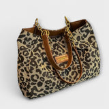 Élodiane | Leopard Print Canvas Tote Bag