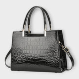 Emilie | Shiny Crocodile Leather Handbag