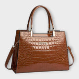 Emilie | Shiny Crocodile Leather Handbag