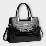 Emilie | Shiny Crocodile Leather Handbag