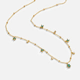 Marthe – Gold Necklace with Green Pendant