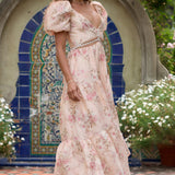 Amelie | Blush Floral Cut-Out Maxi Dress