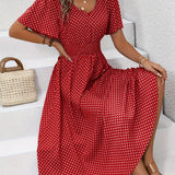 Bianca | Dusty Pink Polka-Dot Dress