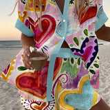 Margherita | Multicolour Heart Print Shirt & Shorts Set
