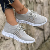 Emmeline | Pink Knit Lace-Up Sneakers