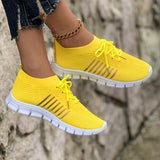 Emmeline | Pink Knit Lace-Up Sneakers