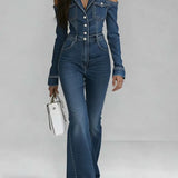 Julia | Tailored Denim Jumpsuit