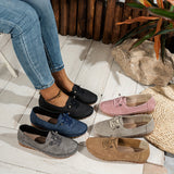 Orthelia | Grey Stitched Moccasins