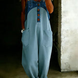 Justine | Denim Overall in Patchwork Look