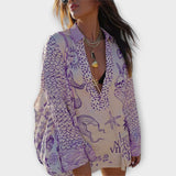 Siandra | Cream Marine-Print Tunic
