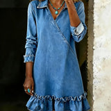 Capucine | Denim Dress with V-Neck