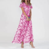 Vera | Peach Floral Off-Shoulder Dress