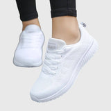 Betta | White Knit Wedge Sneakers