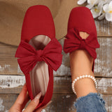 Andrea | Beige Bow Ballet Flats