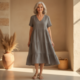 Bexley | Pink V-Neck Swing Dress