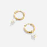Élise-Marie – Gold Earrings with Pearl Pendant