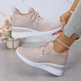 Grace | White Lace Platform Sneakers