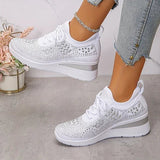 Grace | White Lace Platform Sneakers