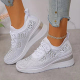 Grace | White Lace Platform Sneakers