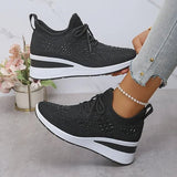 Grace | White Lace Platform Sneakers