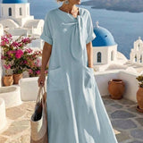 Fleur | Cream Button-Front Maxi Dress