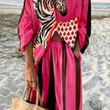 Zara | Pink Zebra Print Trouser Set
