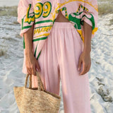 Sienna | Pink Graphic Trouser Set
