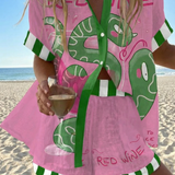 Allegra | Pink Graphic Shirt & Shorts Set