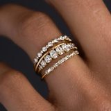 Elegant Vintage Zirconia Ring Set
