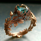 Natural Green Crystal Ring
