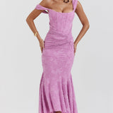 Dania | Lilac Lace Off-Shoulder Dress
