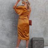 Tamara | Champagne One-Shoulder Midi Dress