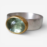 Celeste | Retro Green Ring with Polished Stone