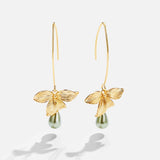 Juliane – Gold Earrings with Beaded Surface