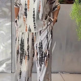 Marie | Black Abstract Print Trouser Set