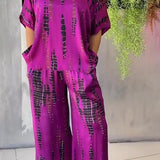 Marie | Black Abstract Print Trouser Set
