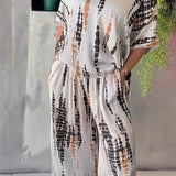 Marie | Black Abstract Print Trouser Set