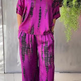 Marie | Black Abstract Print Trouser Set