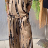 Marie | Black Abstract Print Trouser Set
