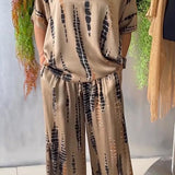 Marie | Black Abstract Print Trouser Set