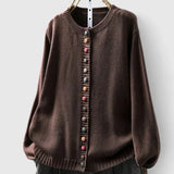 Freya | Red Contrast-Button Cardigan