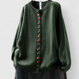 Freya | Red Contrast-Button Cardigan