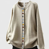 Freya | Red Contrast-Button Cardigan