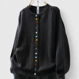 Freya | Red Contrast-Button Cardigan