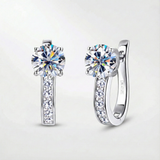 Hoop earrings with channel-set moissanite