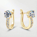 Hoop earrings with channel-set moissanite