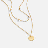 Anne-Léna – Double chain gold necklace with pendant