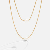 Caroline – Double Row Gold Chain with Dark Stone