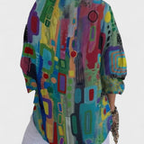 Léa | Elegant Blouse Geometric Pattern