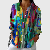 Léa | Elegant Blouse Geometric Pattern